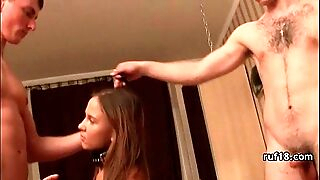 DP with extreme deep throating bdsm